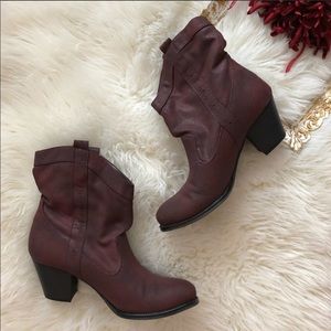 Style & Co. Faux Leather Dylan Burgundy Boots